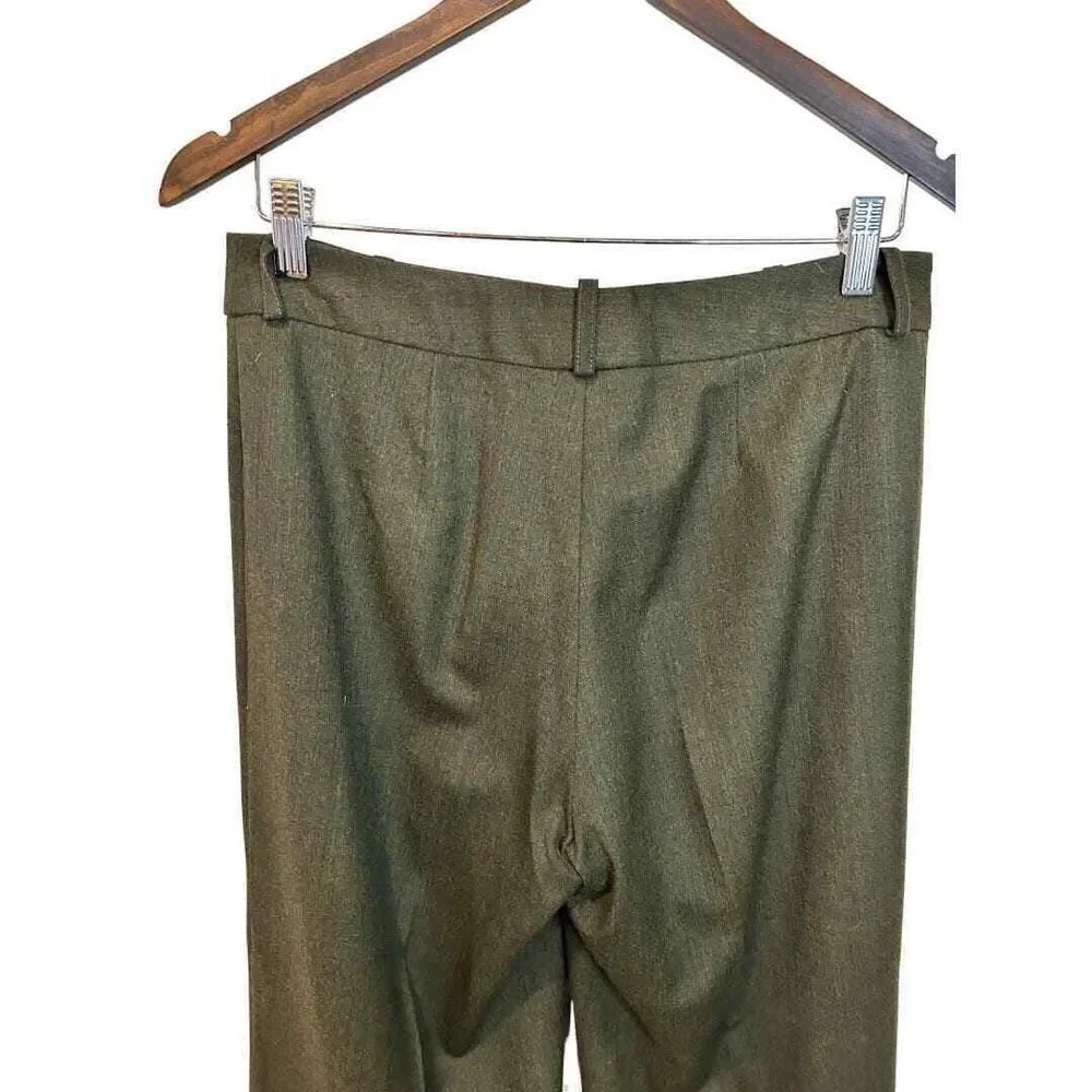 NWOT Michael Kors Olive Virgin Wool Wide Leg Trousers‎ 10